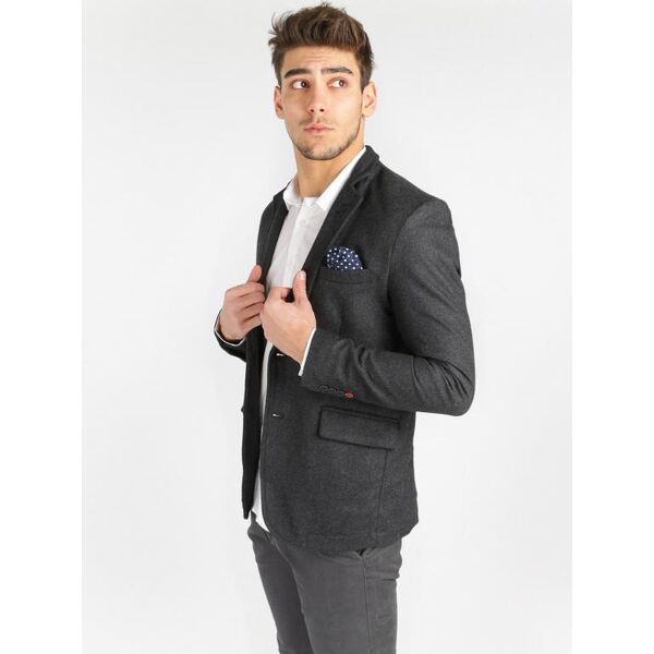 black number giacca invernale misto lana blazer uomo grigio taglia 50