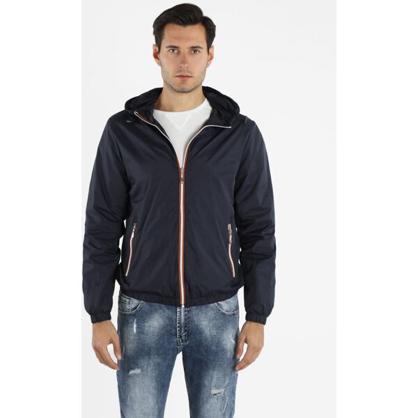 tmk giacca k-way da uomo con cappuccio giacche leggere uomo blu taglia m