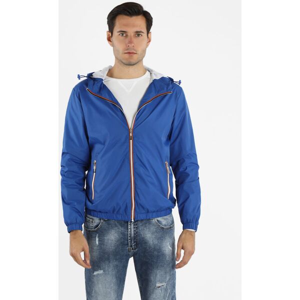 tmk giacca k-way da uomo con cappuccio giacche leggere uomo blu taglia xl