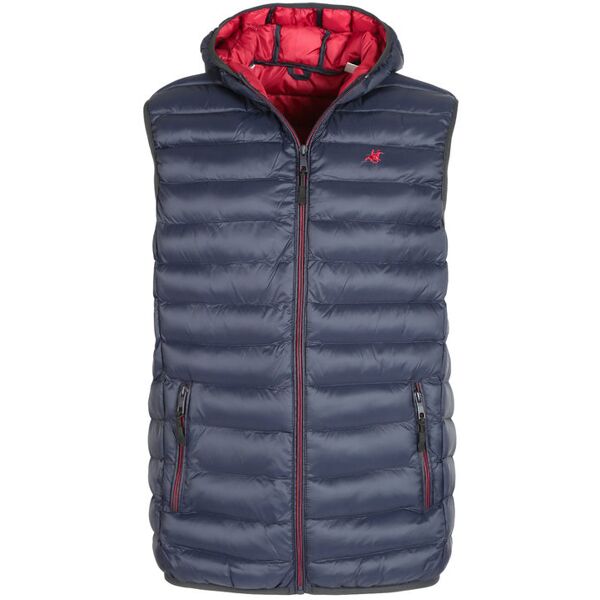 u.s. grand polo gilet uomo imbottito con cappuccio smanicato uomo blu taglia xxl