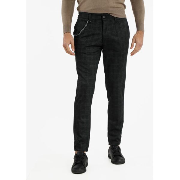 x-cape pantaloni casual da uomo con stampa a quadri pantaloni casual uomo nero taglia 44