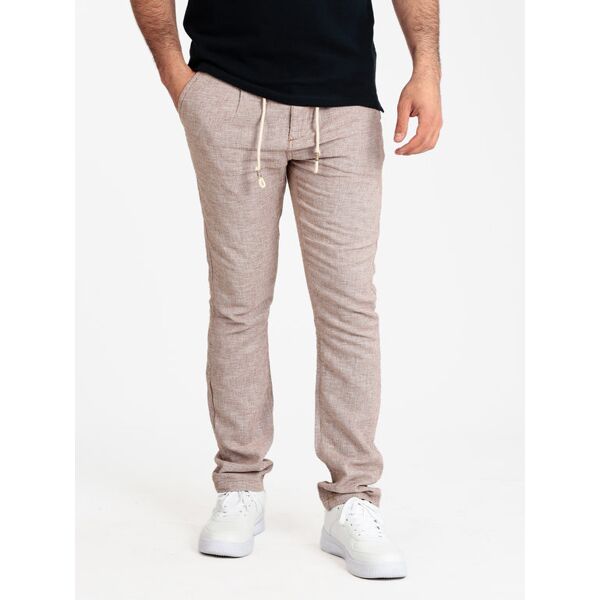 guy pantaloni uomo misto lino e cotone pantaloni casual uomo marrone taglia s