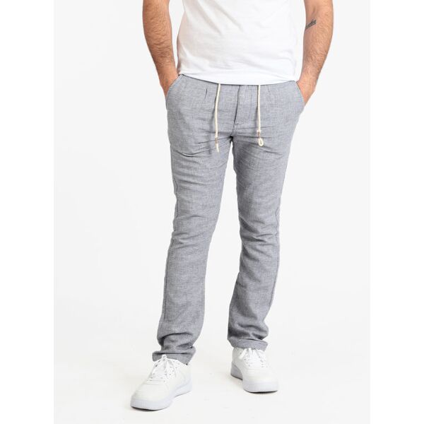 guy pantaloni uomo misto lino e cotone pantaloni casual uomo blu taglia m