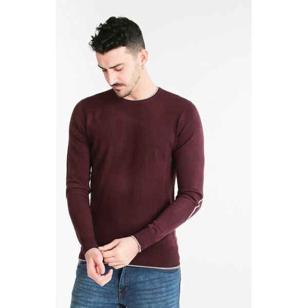 coveri pullover girocollo con toppe pullover uomo rosso taglia xl