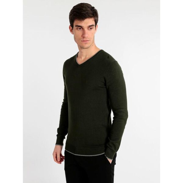 coveri pullover girocollo scollo a v pullover uomo verde taglia xl