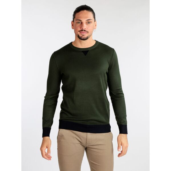 johnny looper pullover girocollo uomo con toppe pullover uomo verde taglia xl