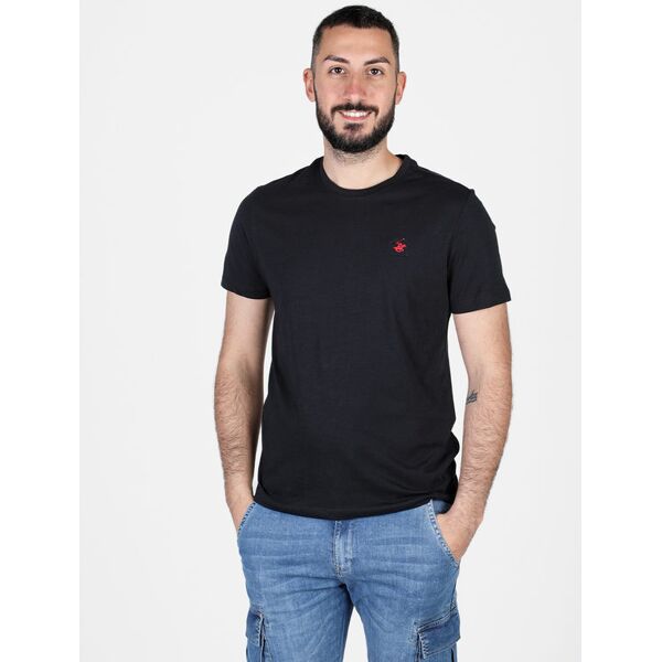 polo club t-shirt da uomo in cotone t-shirt manica corta uomo nero taglia m