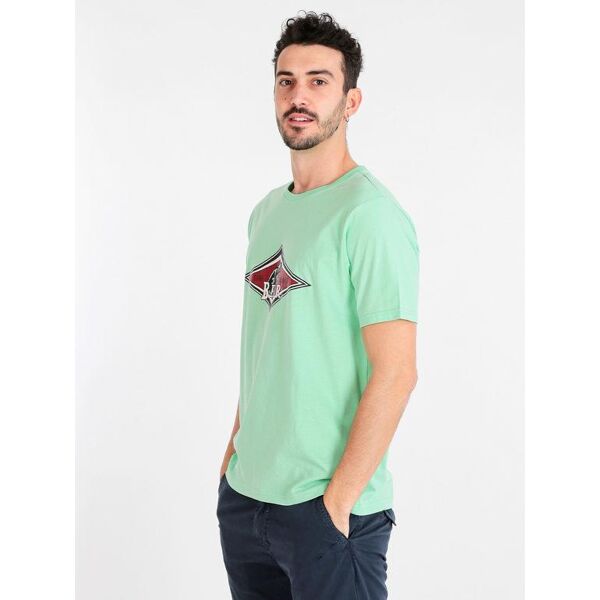 bear t-shirt uomo in cotone organico t-shirt manica corta uomo verde taglia m