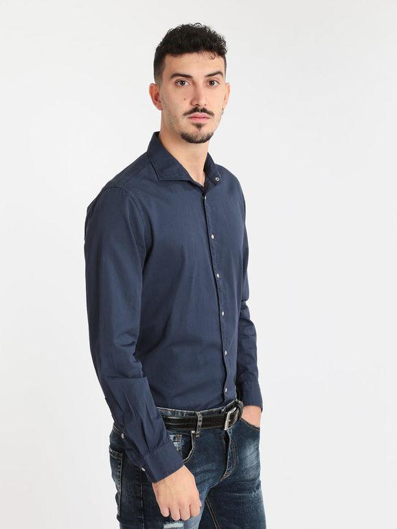 b-style camicia casual in cotone camicie classiche uomo blu taglia s