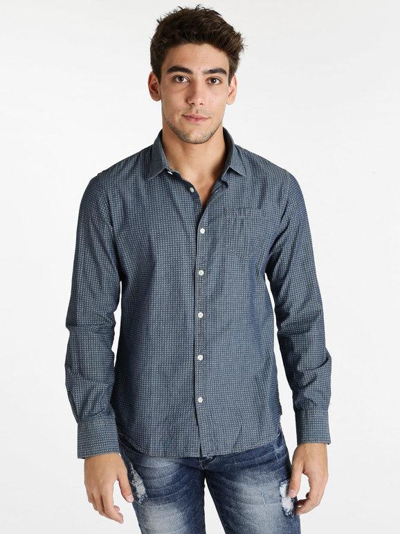 urban ring camicia con taschino stampata camicie classiche uomo jeans taglia l