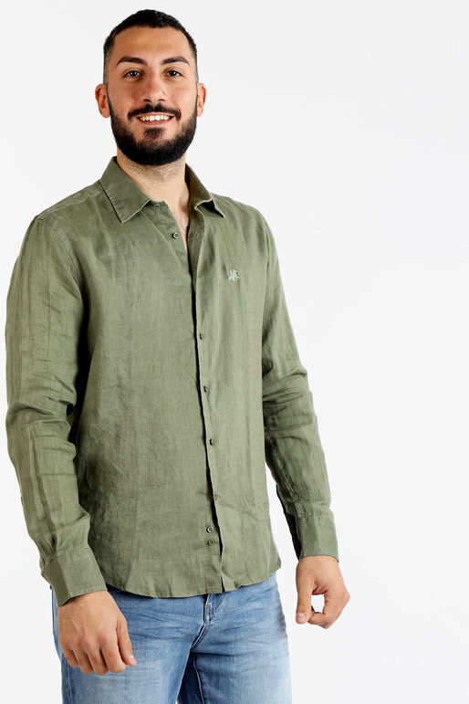 u.s. grand polo camicia in lino da uomo camicie uomo verde taglia xxl