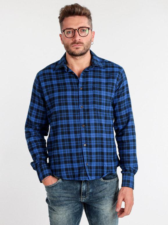 the people rep camicia scozzese con taschino blu camicie classiche uomo blu taglia l