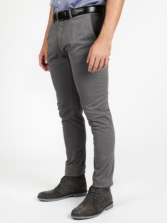 chinos & cotton pantaloni slim fit in cotone grigio pantaloni casual uomo grigio taglia 44