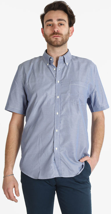 Sky Camicia a righe da uomo manica corta Camicie Classiche uomo Blu taglia XL