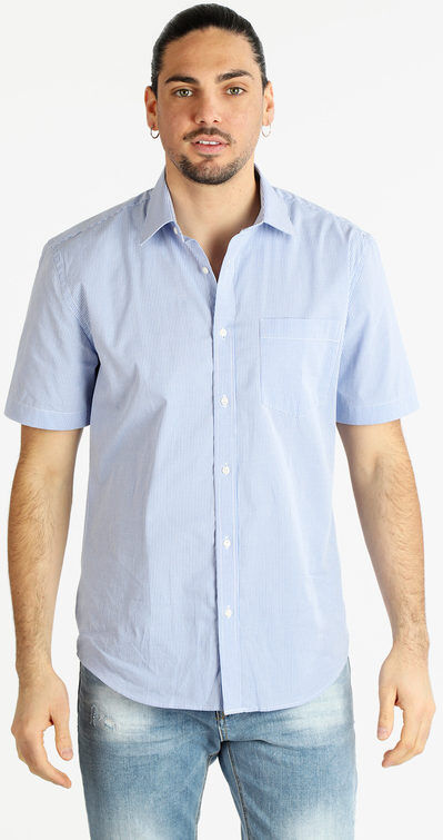 Coveri Camicia da uomo a maniche corte in cotone Camicie Classiche uomo Blu taglia M