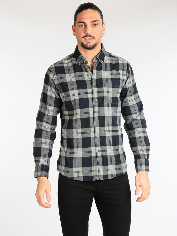 Guy Camicia da uomo a quadri Camicie Classiche uomo Grigio taglia XL