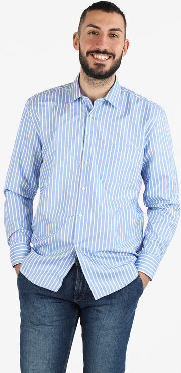 Sky Camicia da uomo a righe regular fit Camicie Classiche uomo Blu taglia XL