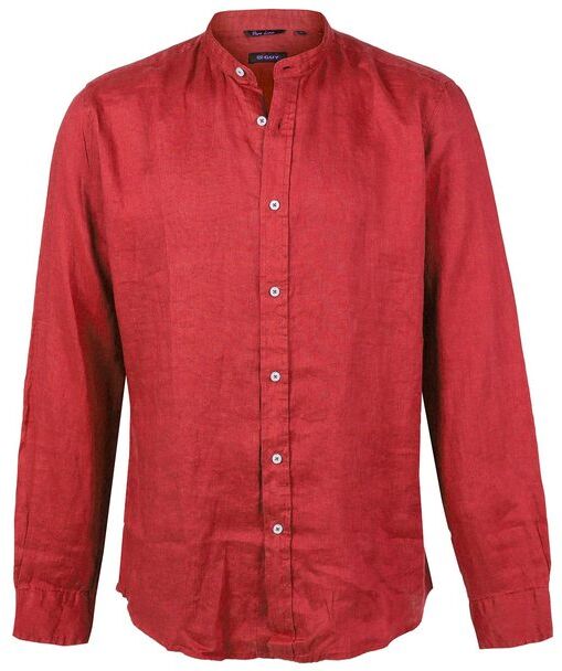 Guy Camicia da uomo coreana in lino Camicie Classiche uomo Rosso taglia 3XL