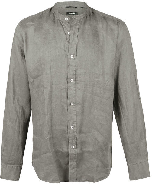 Guy Camicia da uomo coreana in lino Camicie Classiche uomo Grigio taglia 3XL