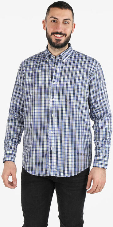 Sky Camicia da uomo regular fit a fantasia Camicie Classiche uomo Blu taglia XXL