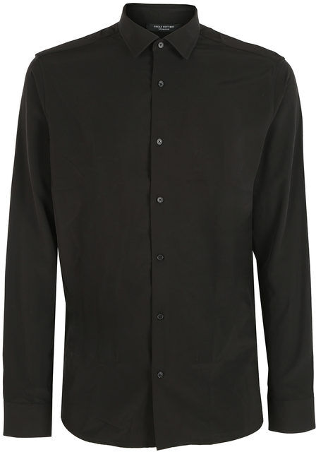 Bread & Buttons Camicia da uomo slim fit microtouch a maniche lunghe Camicie Classiche uomo Nero taglia XXL