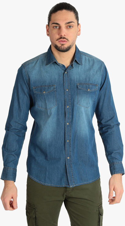 Guy Camicia di jeans da uomo Camicie uomo Jeans taglia XL