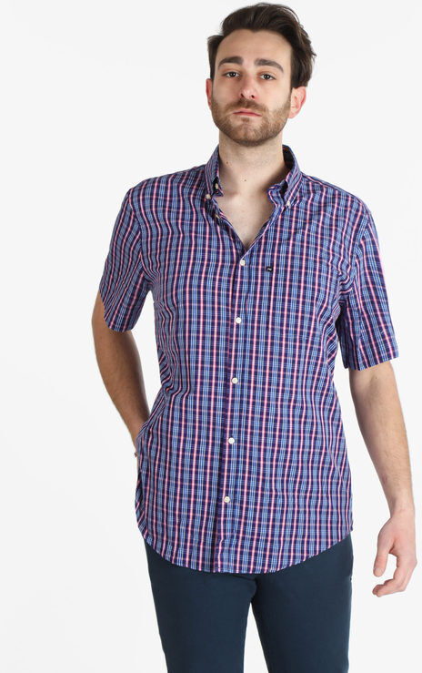 Be Board Camicia in cotone da uomo manica corta Camicie Classiche uomo Rosso taglia XXL