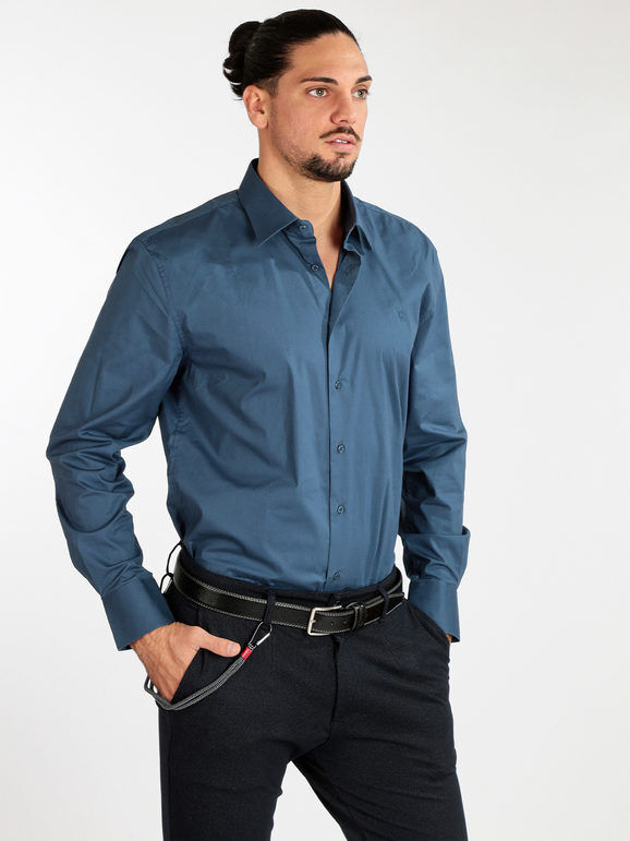 Coveri Camicia manica lunga uomo slim fit Camicie Classiche uomo Blu taglia L