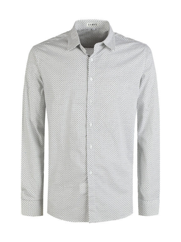 Lurvy Camicia uomo in cotone con stampe Camicie Classiche uomo Bianco taglia XL