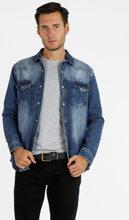 Max Tre Camicia uomo in jeans Camicie Classiche uomo Jeans taglia S