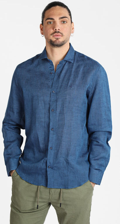 Navigare Camicia uomo in lino Camicie uomo Blu taglia XXL