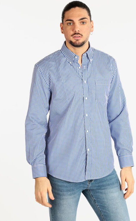 Sky Camicia uomo regular fit a quadretti Camicie uomo Blu taglia XL