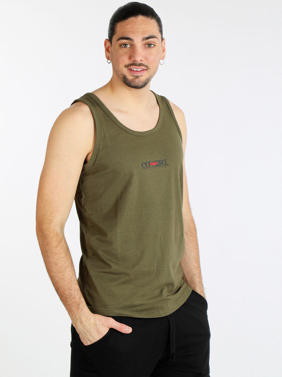 Coveri Canotta da uomo in cotone con scritta T-Shirt Manica Corta uomo Verde taglia XL