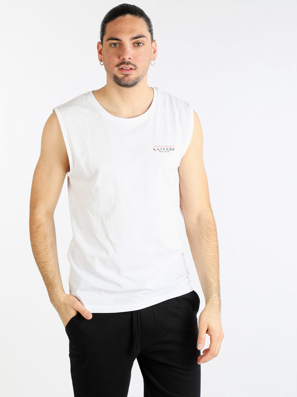 Coveri Canotta da uomo in cotone T-Shirt Manica Corta uomo Bianco taglia XL