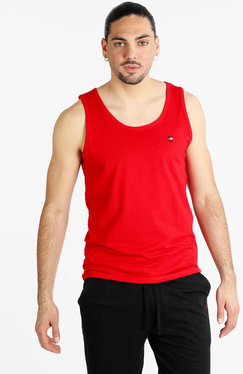 Coveri Canotta girocollo da uomo in cotone T-Shirt Manica Corta uomo Rosso taglia XXL