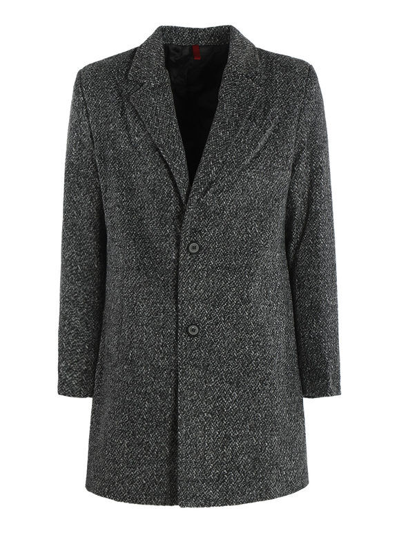 Solada Cappotto classico da uomo effetto lana Cappotto Classico uomo Grigio taglia XXL