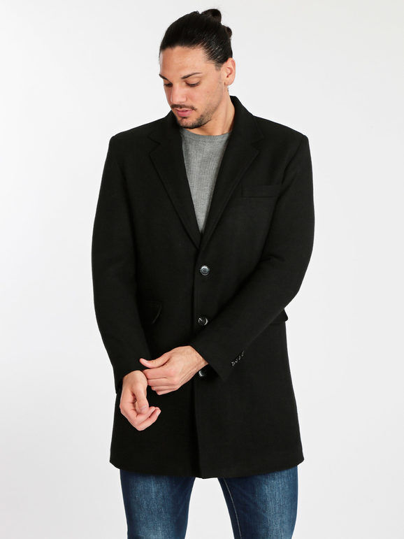 Enos Jeans Cappotto da uomo Cappotto Classico uomo Nero taglia 50