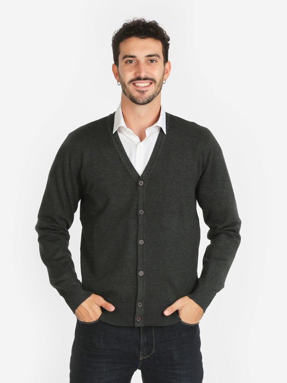 Coveri Cardigan uomo in maglia con bottoni Cardigan uomo Grigio taglia XXL