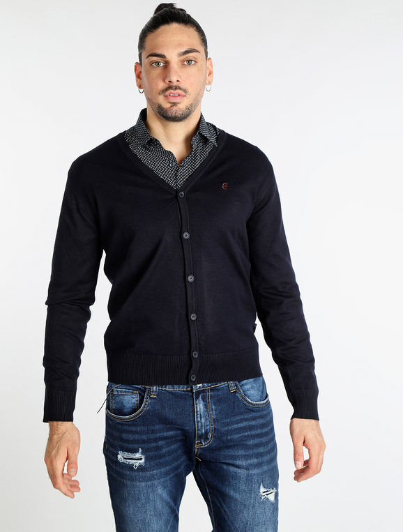 Coveri Cardigan uomo in maglia con bottoni Cardigan uomo Blu taglia M