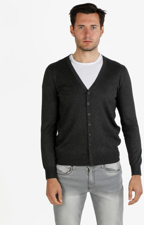 Johnny Looper Cardigan uomo in maglia con bottoni Cardigan uomo Grigio taglia L