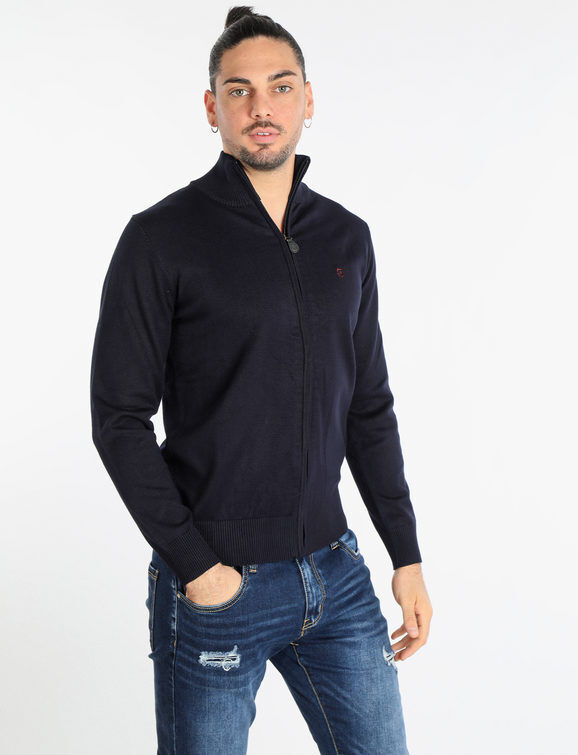 Coveri Cardigan uomo in maglia con zip Cardigan uomo Blu taglia L