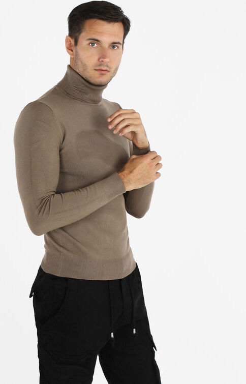 Ange Wear Dolcevita da uomo in maglia Pullover uomo Beige taglia S