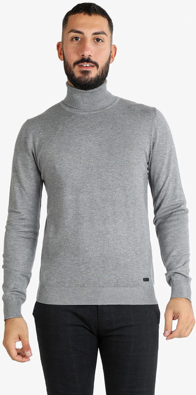 Baci & Abbracci Dolcevita in maglia da uomo Pullover uomo Grigio taglia S