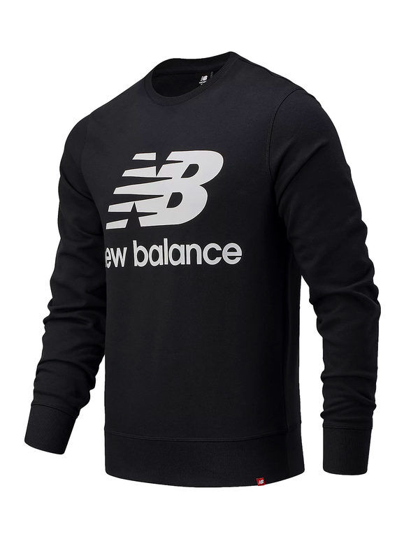 New Balance ESS LOGO CREW Felpa uomo in cotone Felpe uomo Nero taglia L