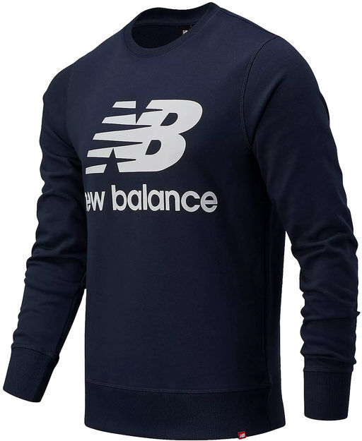 New Balance ESS LOGO CREW Felpa uomo in cotone Felpe uomo Blu taglia M