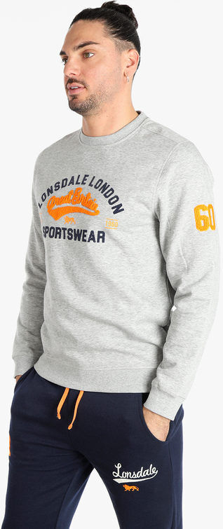 Lonsdale Felpa girocollo da uomo Felpe Pesanti uomo Grigio taglia S