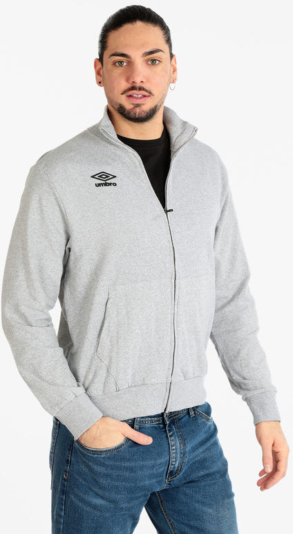 Umbro Felpa uomo in cotone con zip Felpe Leggere uomo Grigio taglia L