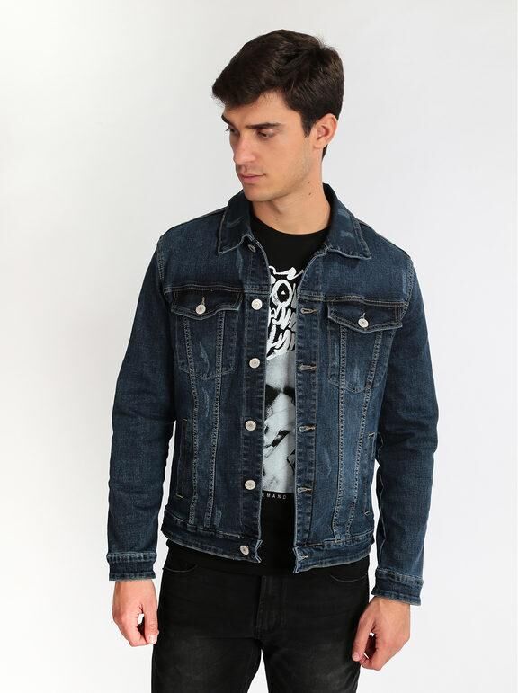 Max Tre Giacca di jeans slavata Giacche Jeans uomo Jeans taglia S