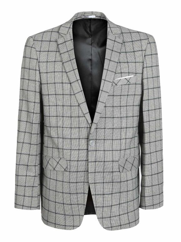 Radaus Giacca uomo elegante a quadri Blazer uomo Grigio taglia 48