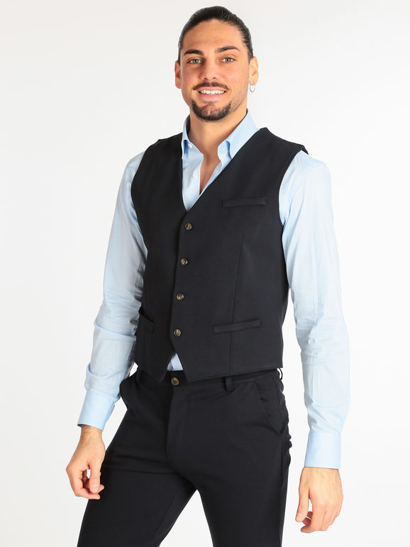 Ange Wear Gilet elegante da uomo Smanicato uomo Blu taglia XL